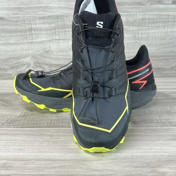 Salomon Thundercross Men's Sz 11.5 Trail Running Shoe Black Yellow Orange 472954 - Picture 5 of 10